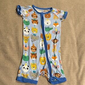 Little Sleepies Blue Animal Party Bodysuit